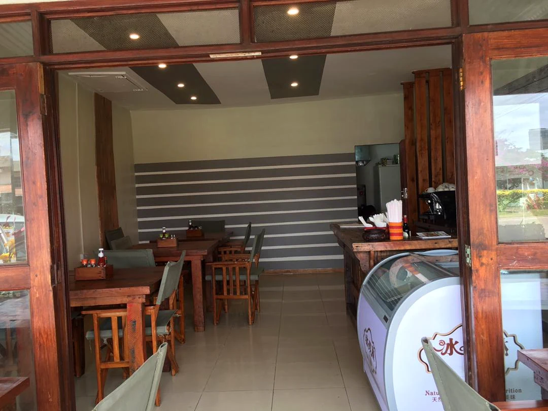Caffe Gelato entrance and gelato counter in Arusha